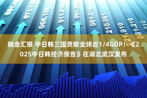 融金汇银 中日韩三国贡献全球近1/4GDP！《2025中日韩经济报告》在湖北武汉发布
