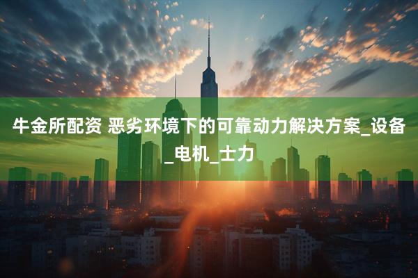 牛金所配资 恶劣环境下的可靠动力解决方案_设备_电机_士力
